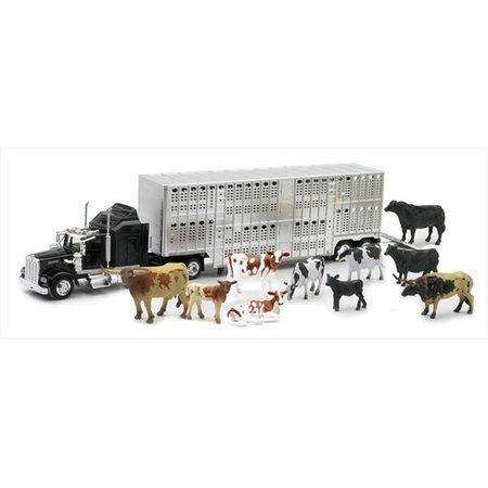NEW RAY Livestock Hauler with Farm Animals Playset 6PK SS15365C